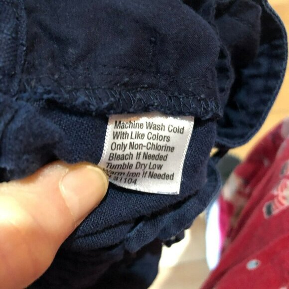 Kim Rogers Womens Size 14 Navy Linen Capri Pull On Drawstring Cropped Pants - Picture 9 of 9